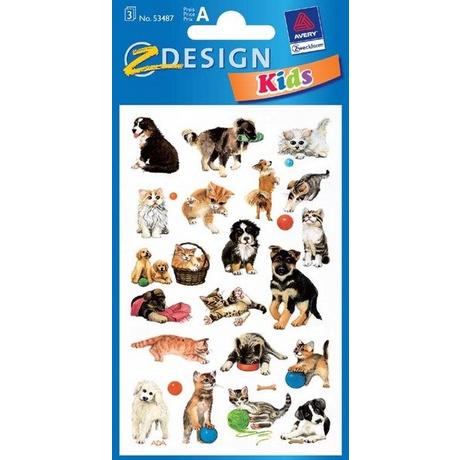 Z-DESIGN Z-DESIGN Sticker Kids 53487 Hunde/Katzen 3 Stück  