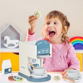 Activity-board  Spielen Sie Küche Zubehör Kinder hölzerne Kaffeemaschine Spielzeug Espressomaschine Kleinkind 