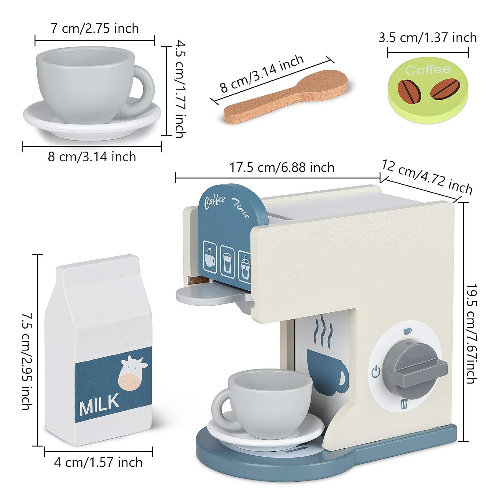 Activity-board  Accessoires de cuisine pour enfants Machine à café en bois jouet machine à expresso enfant 