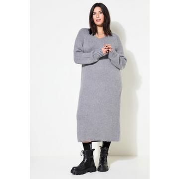 Robe midi en maille, décolleté en V, coupe Loose Fit