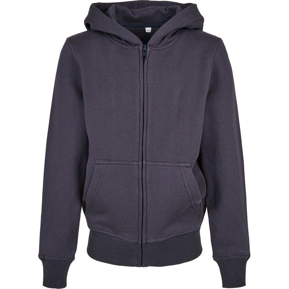Image of Basic Hoodie Mit Durchgehendem Reißverschluss Mädchen Marine 140