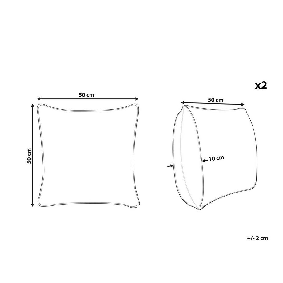 Beliani Dekokissen 2er Set aus Baumwolle Klassisch RAIGANJ  