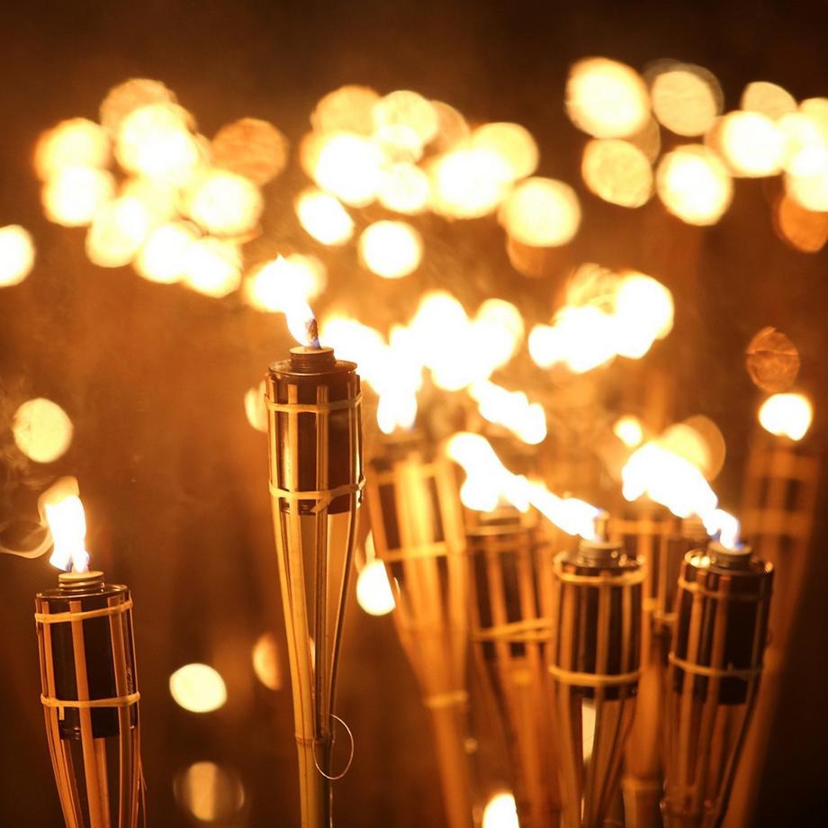 B2X Set di 10 torce in bambù  