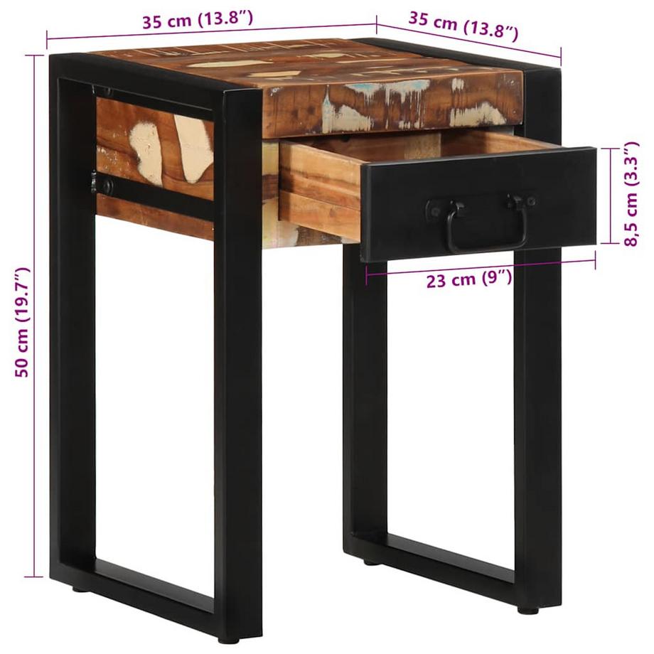 VidaXL Table d'appoint bois de récupération  