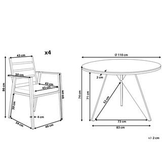 Beliani Ensemble de jardin en Aluminium Moderne OLMETTO/TAVIANO  