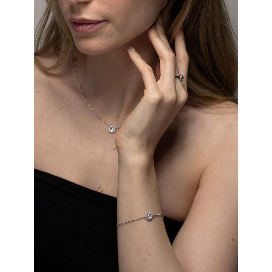 PHANTASYA  Nacre avec zirconium bracelet 1947 Plaqué rhodium 