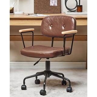 Beliani Chaise de bureau en Cuir PU Rétro ALGERITA  