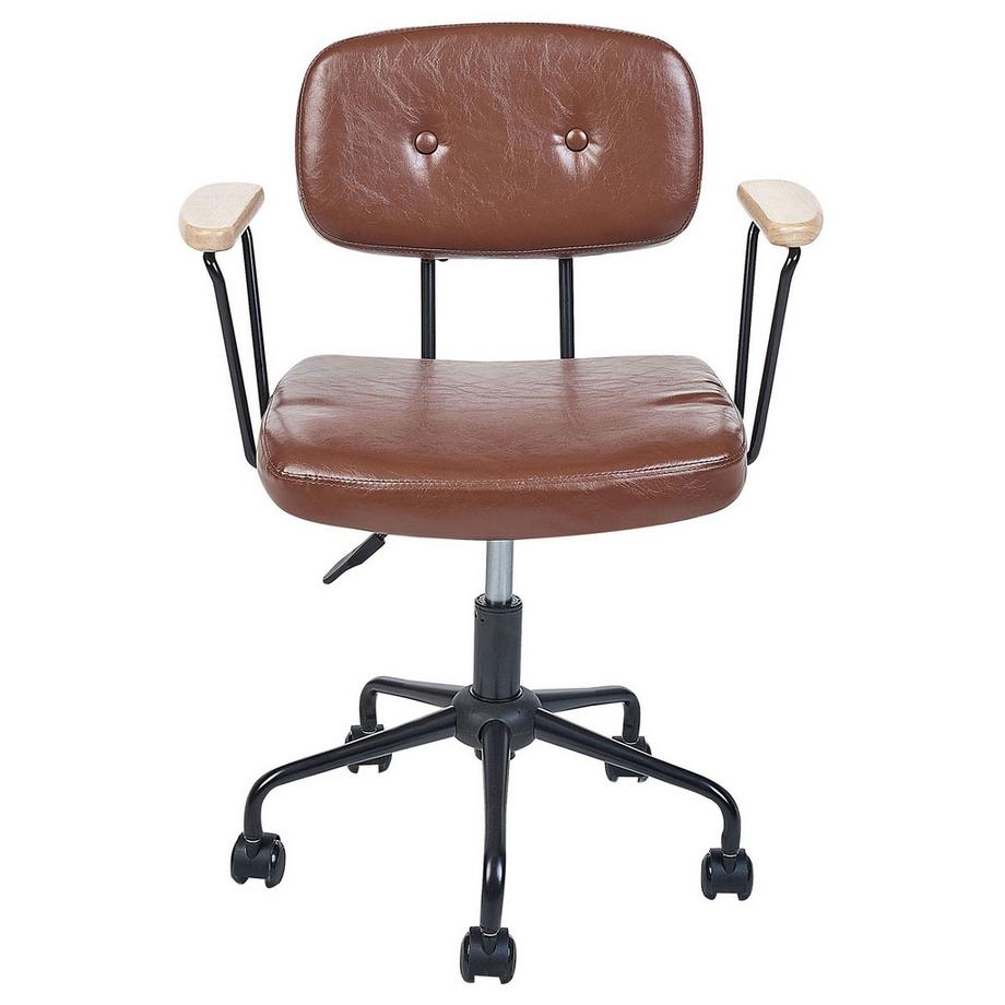 Beliani Chaise de bureau en Cuir PU Rétro ALGERITA  
