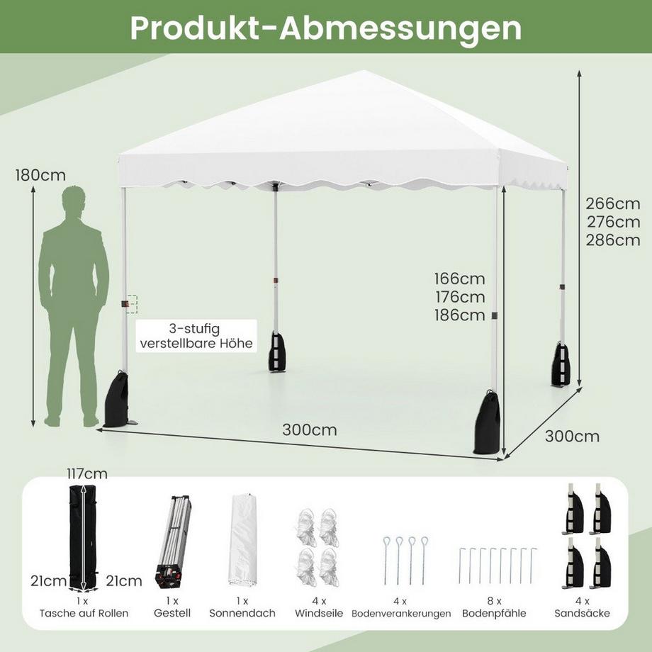 Northix Tenda a baldacchino pop-up, altezza regolabile  