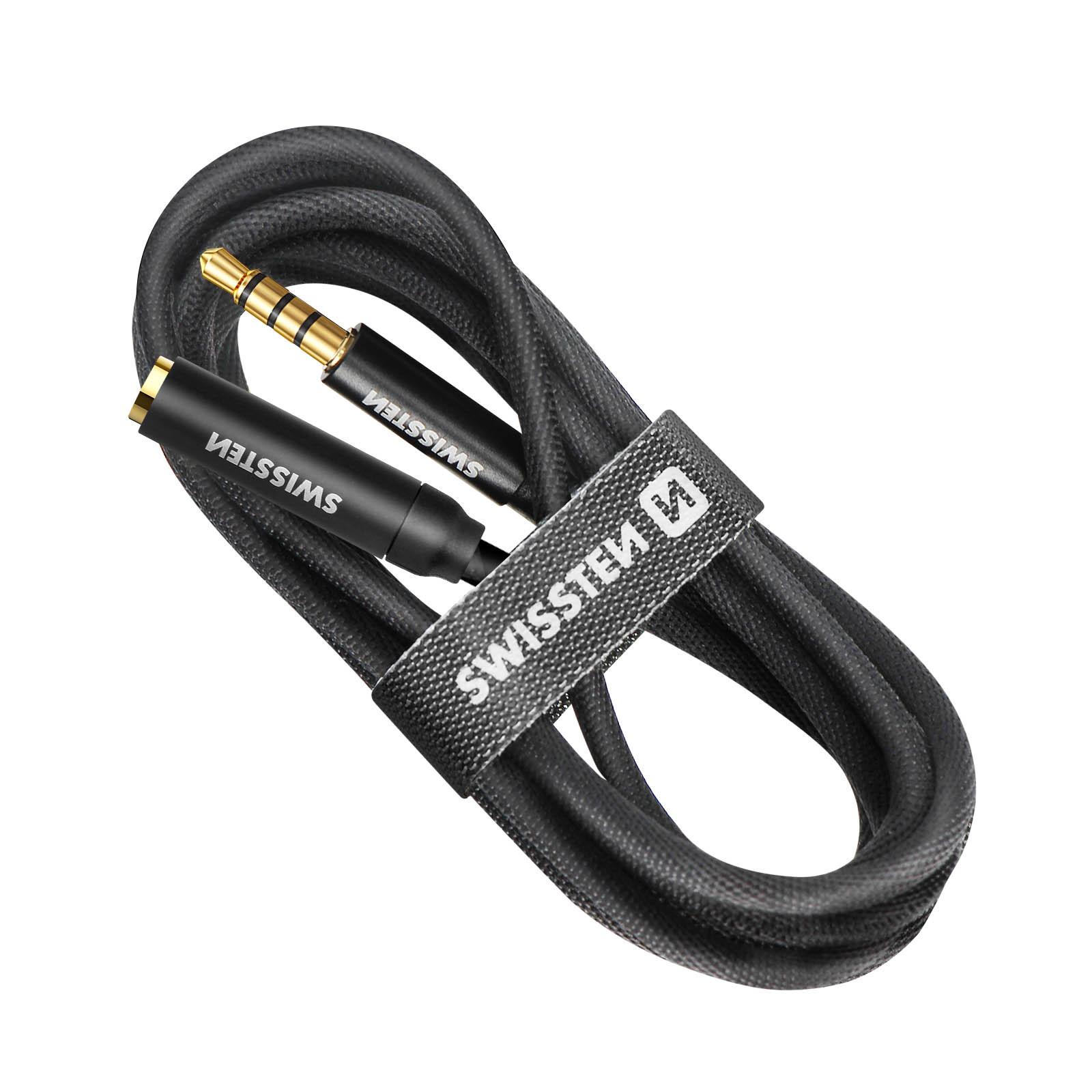 SWISSTEN  Prolunga jack 3,5 mm Swissten nero 1,5m 