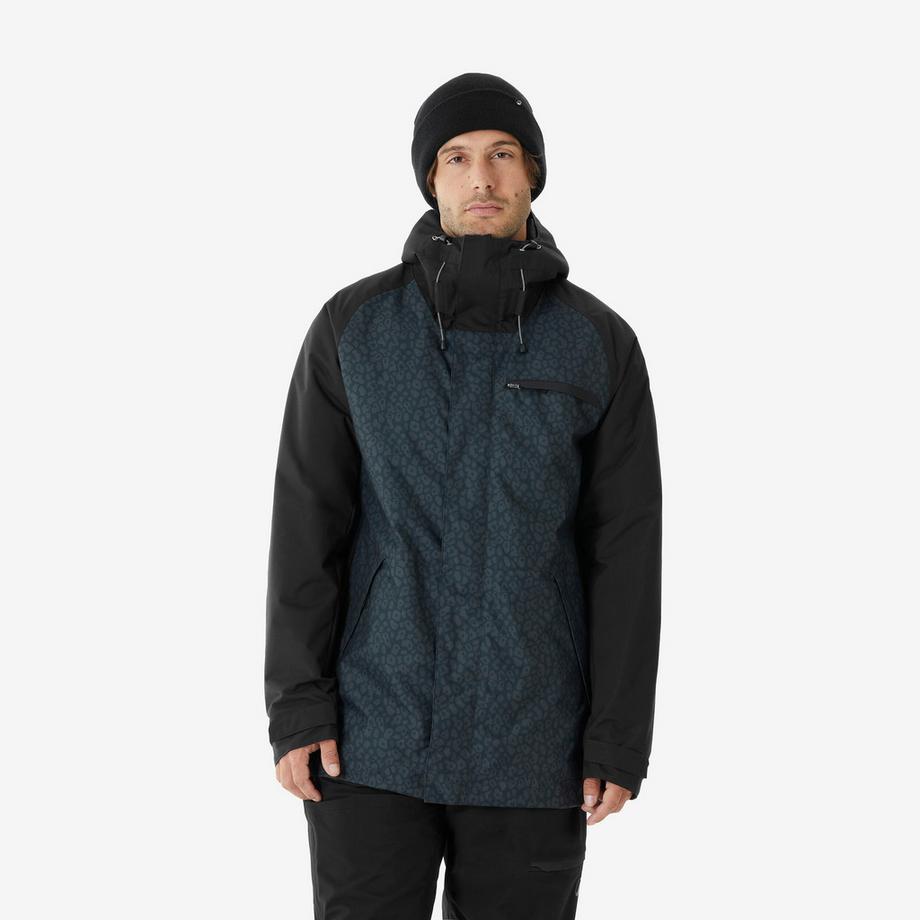 Veste de ski et snowboard longue et chaude homme, 500 long noir