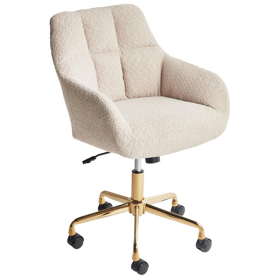 Beliani Sedia da scrivania en Bouclé Moderno PALMDALE  