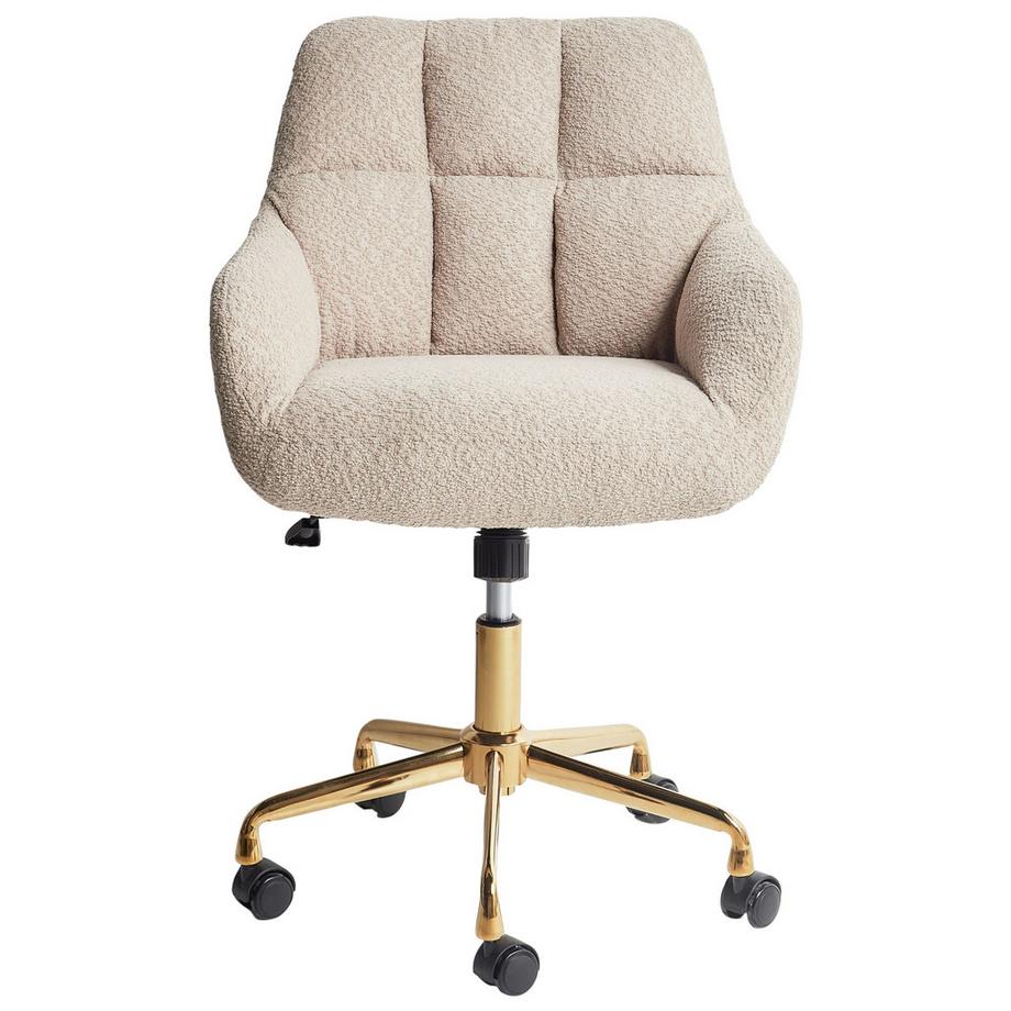 Beliani Sedia da scrivania en Bouclé Moderno PALMDALE  