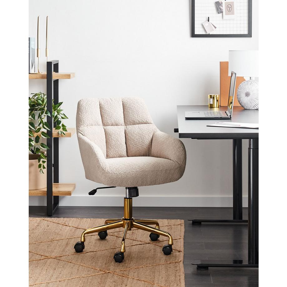 Beliani Sedia da scrivania en Bouclé Moderno PALMDALE  