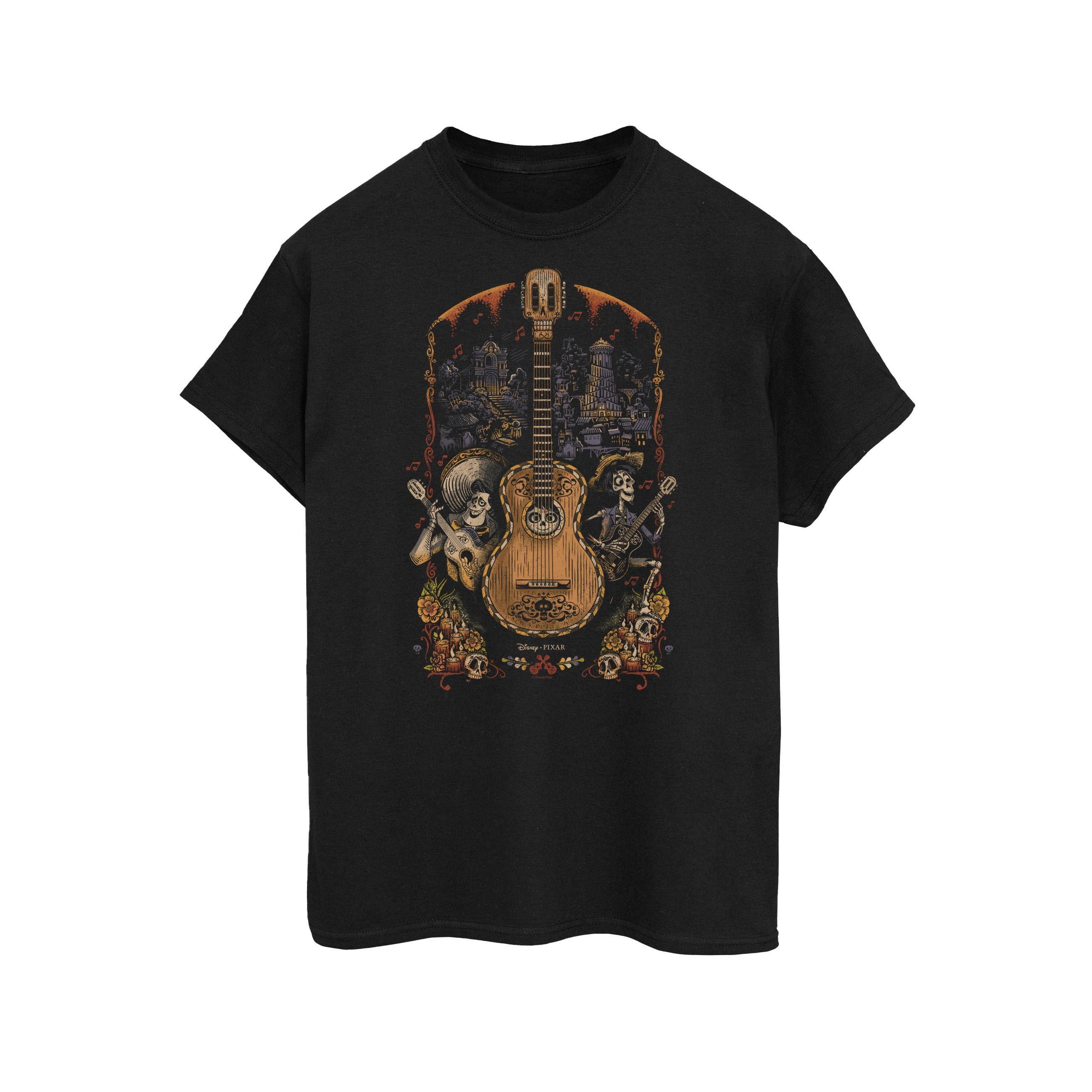Image of Coco Guitar Poster Tshirt Herren Schwarz S