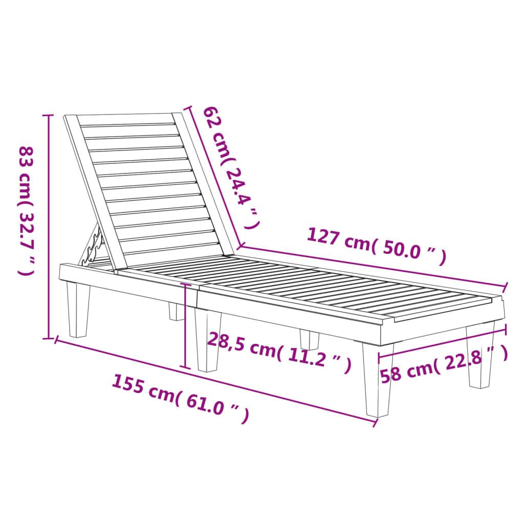 VidaXL Chaise longue polypropylène  