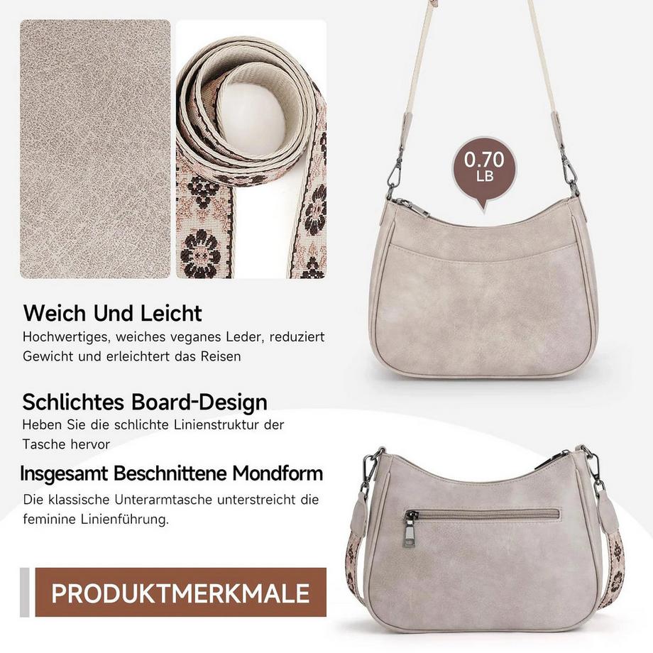 Only-bags.store Petit Sac à Bandoulière avec Large Bretelle et Bandoulière Amovible  