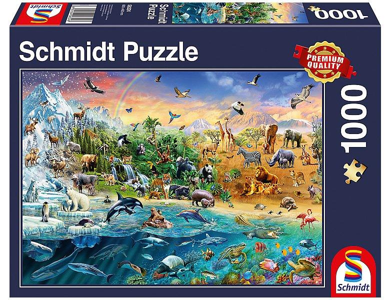 Schmidt  Puzzle Die Welt der Tiere (1000Teile) 