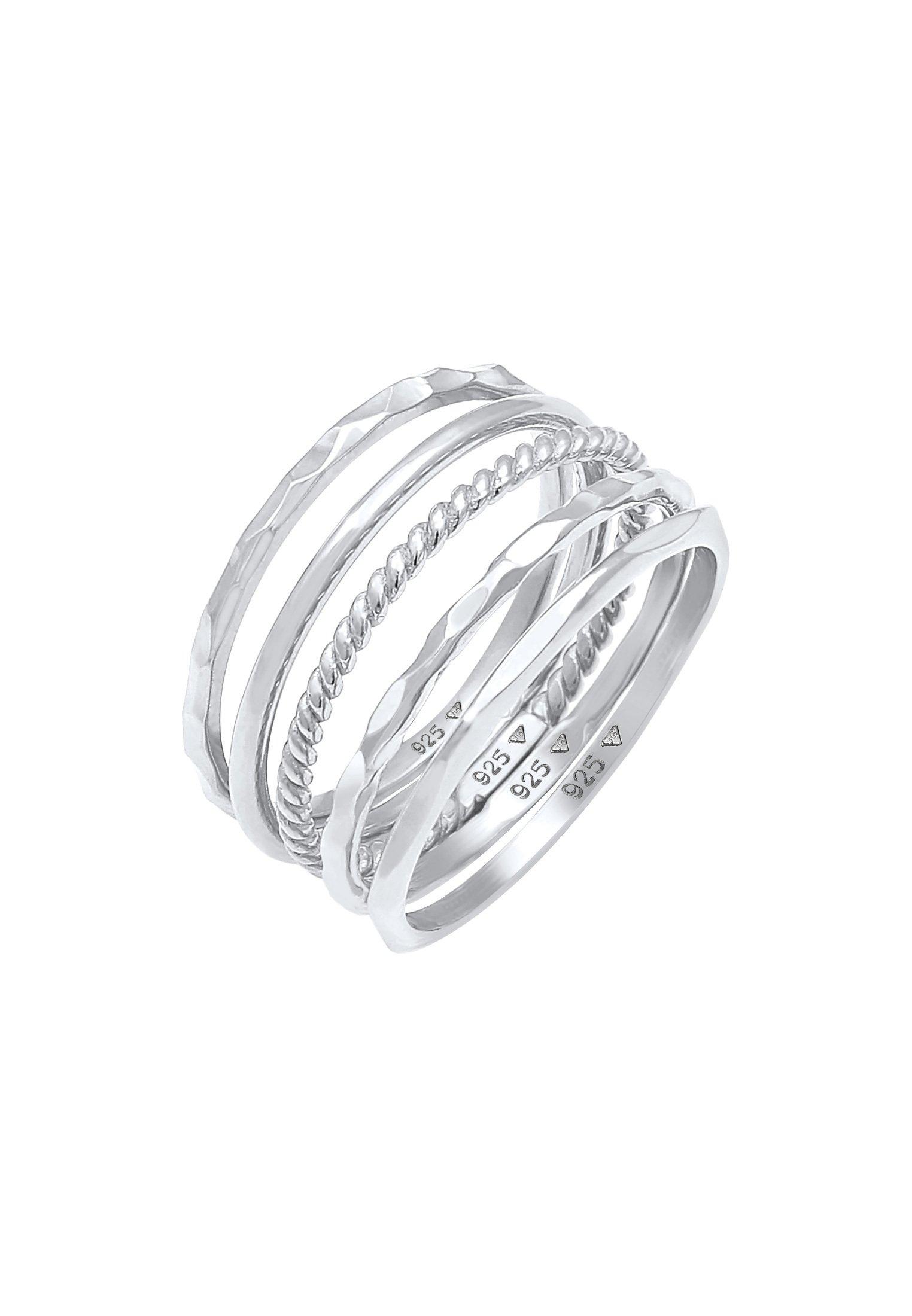 Image of Ring 5er Set Basic Damen Silber 50mm