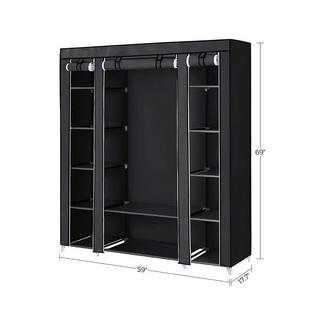 Calicosy Armadio in tessuto di grande capacità con copertura antipolvere  