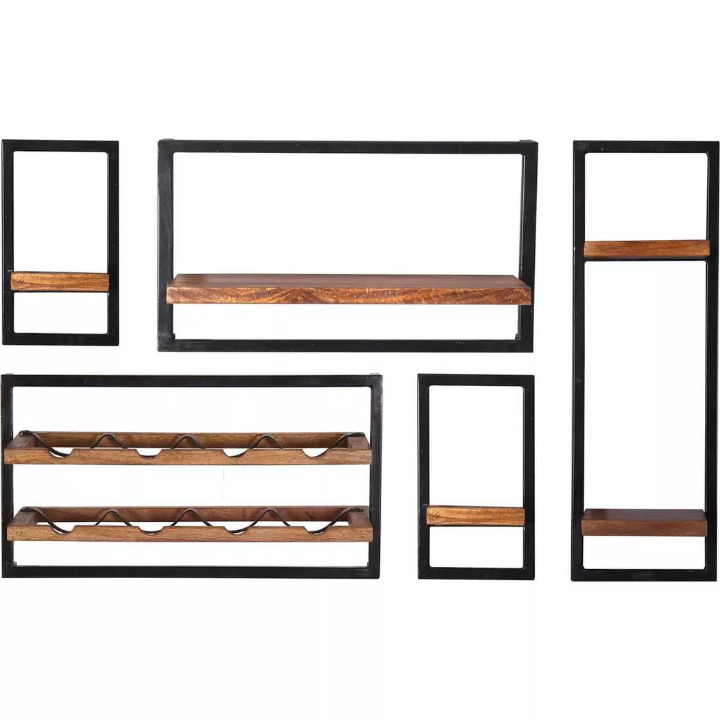 mutoni - Wandregal-Set Havanna natur (5-tlg), One Size, Multicolor