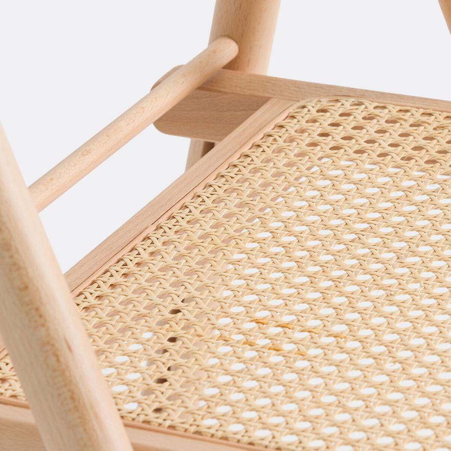 La Redoute Intérieurs Lot de 2 chaises pliantes hêtre et cannage  