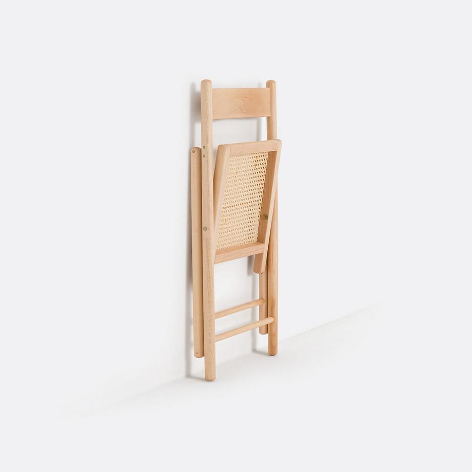 La Redoute Intérieurs Lot de 2 chaises pliantes hêtre et cannage  