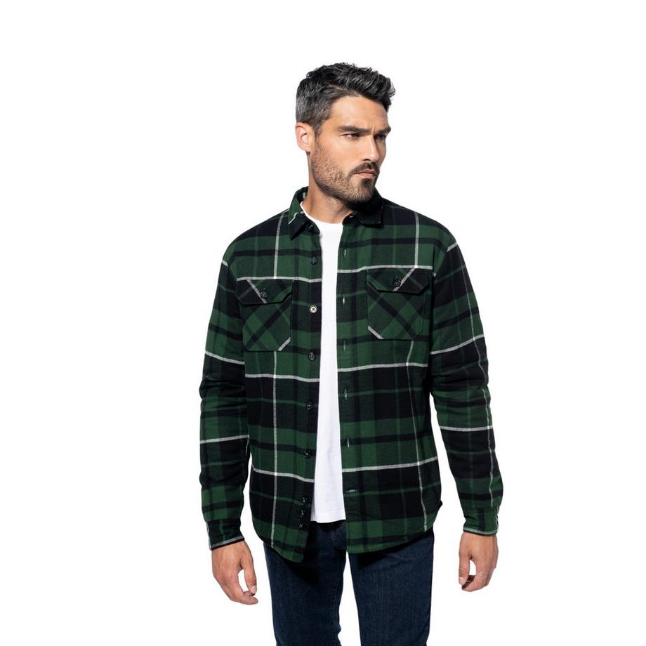camicia a quadri pesante sherpa