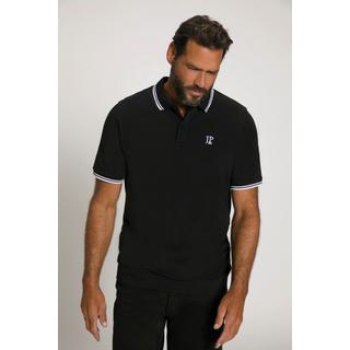 JP1880  Maglia polo in piqué con taglio speciale per l'addome e mezze maniche nero 