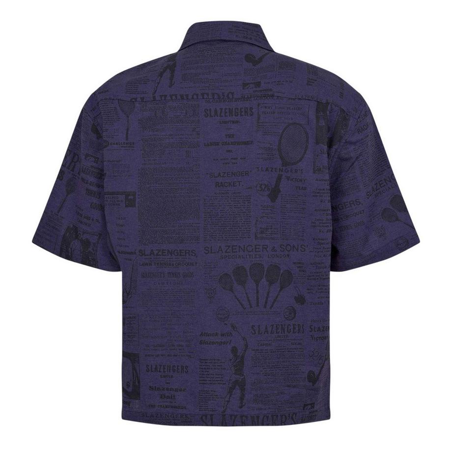 Slazenger Camicia Court Stampa Giornale Leggera  