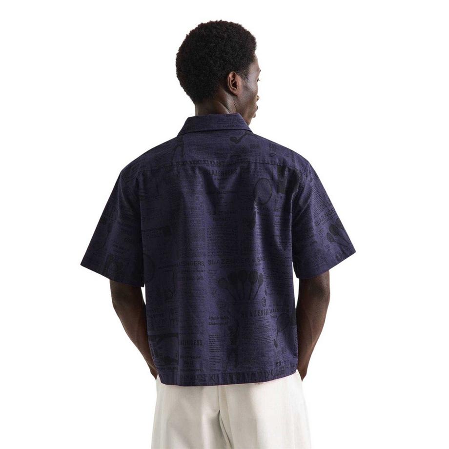 Slazenger Camicia Court Stampa Giornale Leggera  
