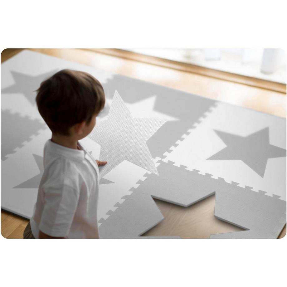 B2X  Grand puzzle de sol en mousse Échiquier 180x180 cm 9 parties - Etoiles 