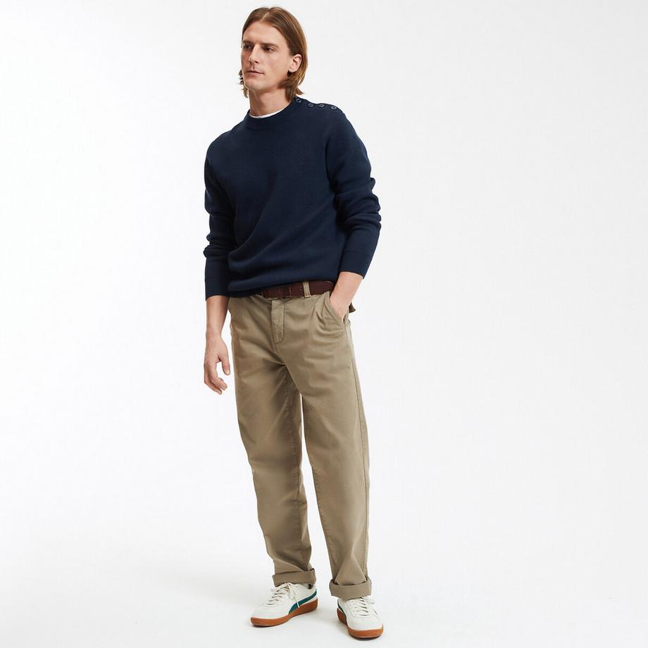 La Redoute Collections Pull Fin Col Rond Boutons Épaule  