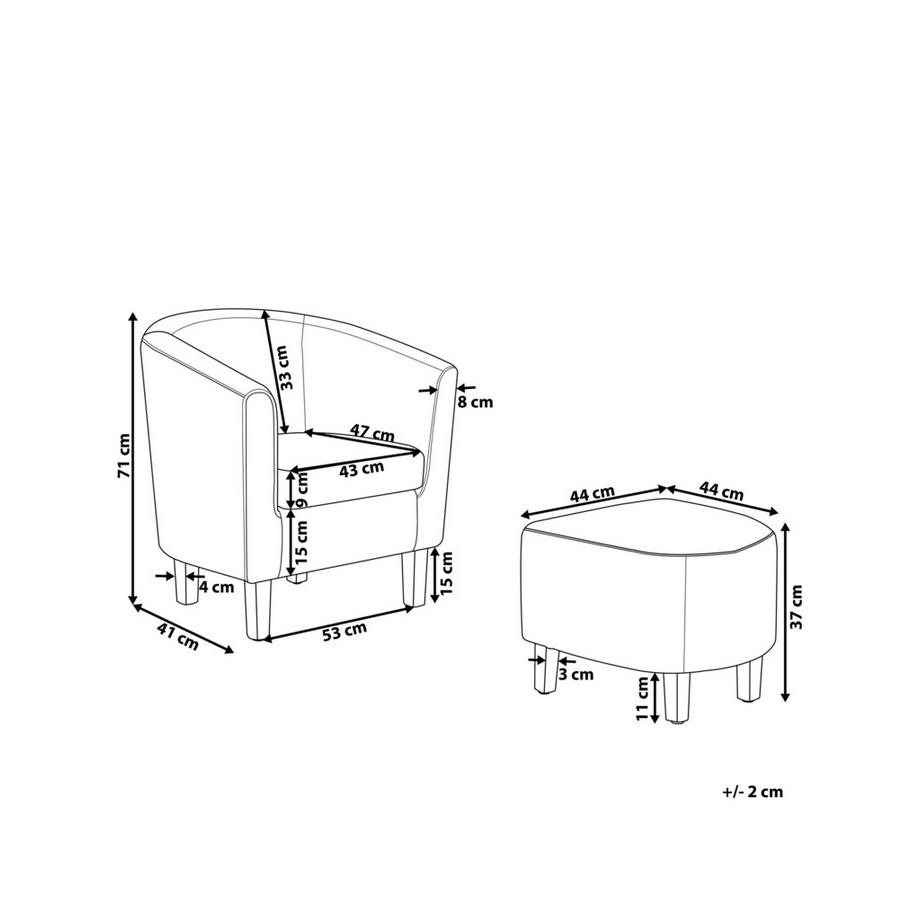 Beliani Fauteuil en Tissu Rétro HOLDEN  
