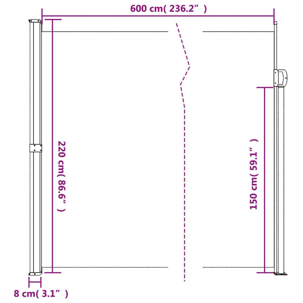 VidaXL tenda da sole laterale retrattile  