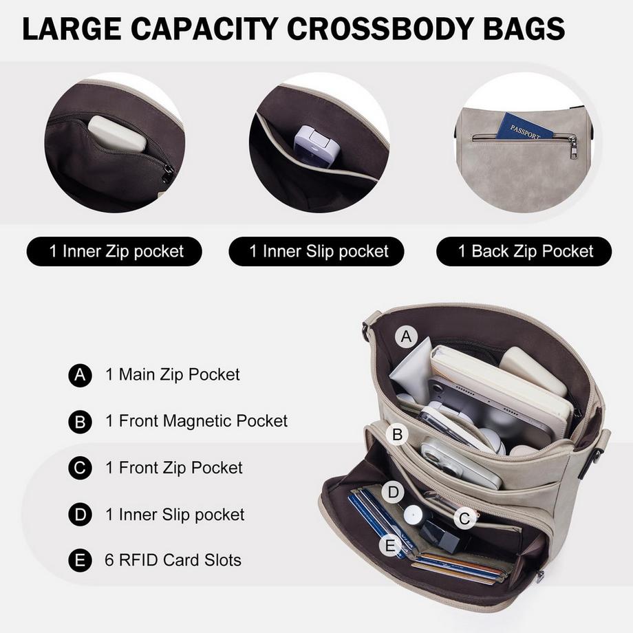 Only-bags.store Sac à Bandoulière Moyen avec Zip  
