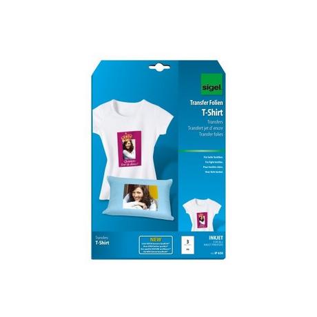 Sigel SIGEL Inkjet-Transfer T-Shirt A4 IP650 helle Textilien 3 Blatt  