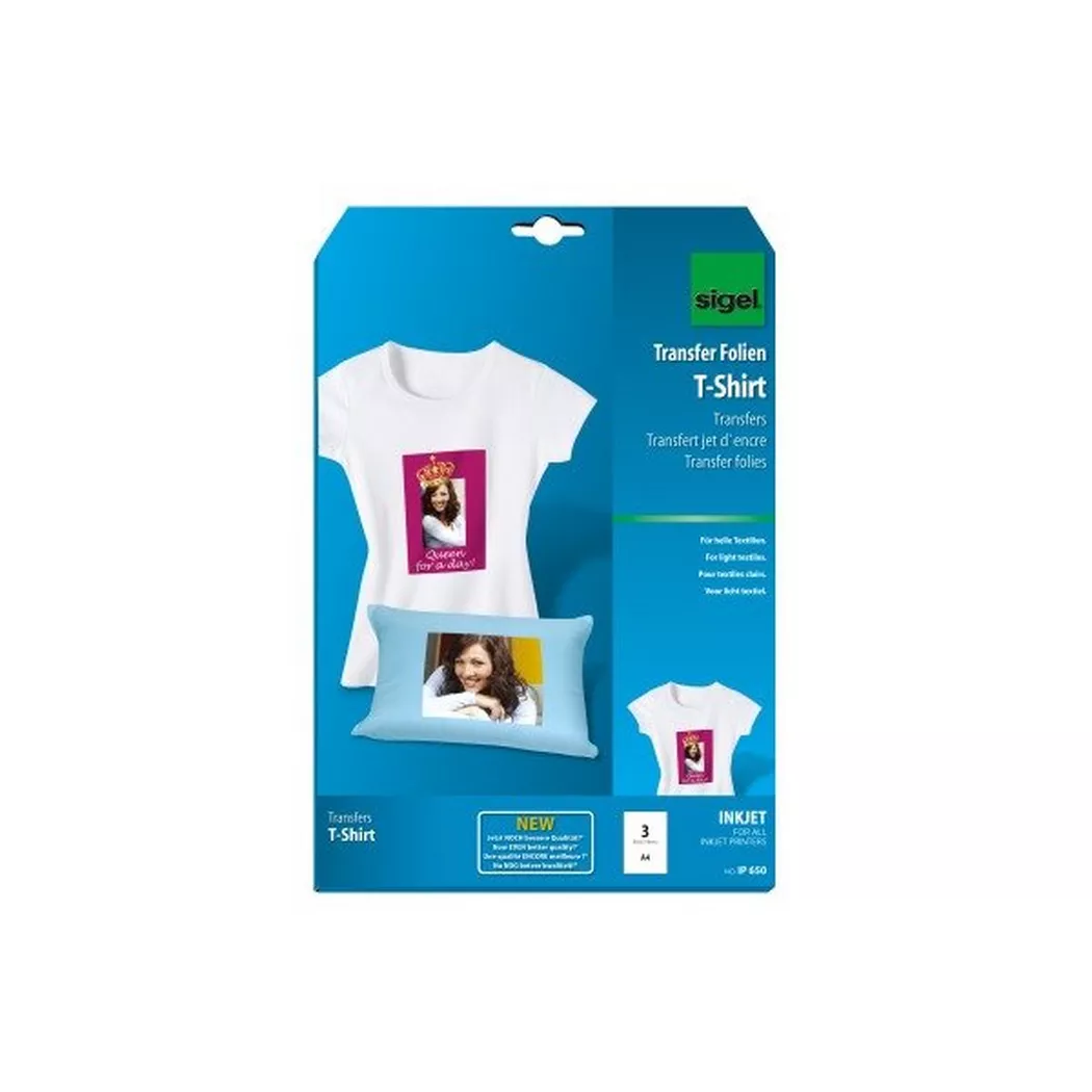 sigel T-Shirt Inkjet-Transfer-Folien, für helle Textilien
