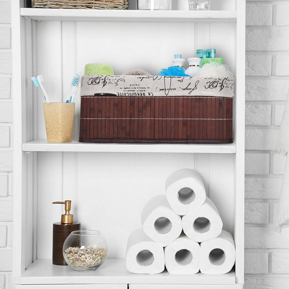 B2X Cestino portaoggetti in bambù con stampa  