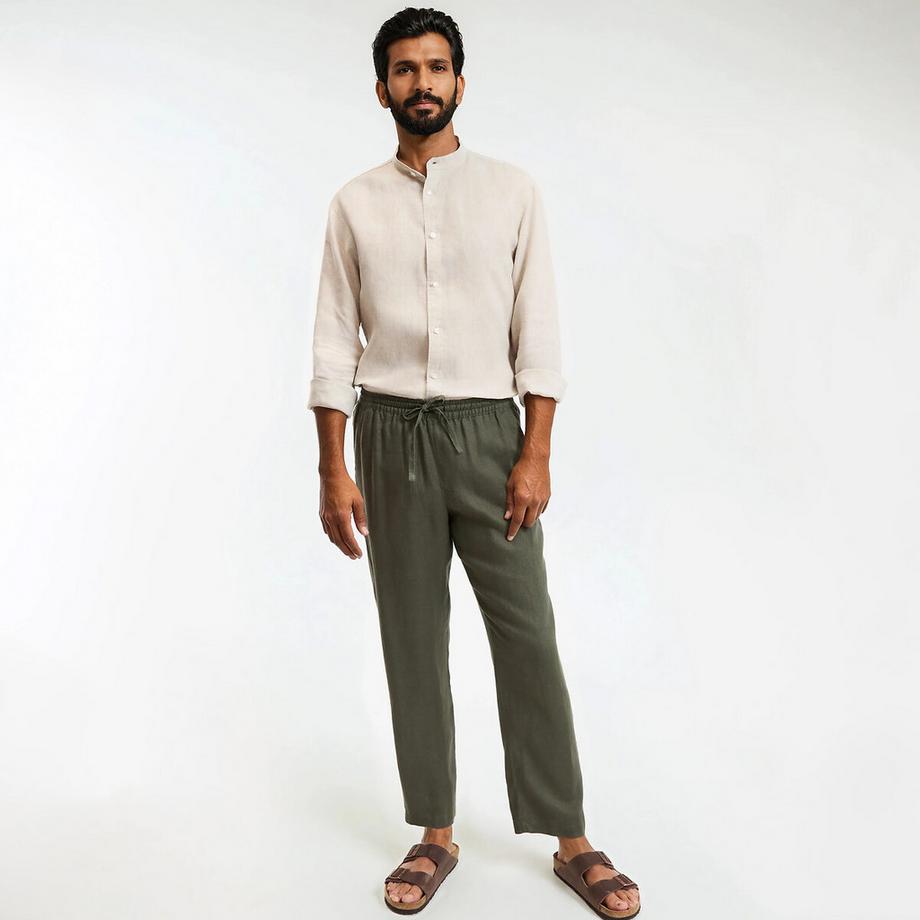 La Redoute Collections Signature Gerades Leinenhemd Stehkragen  