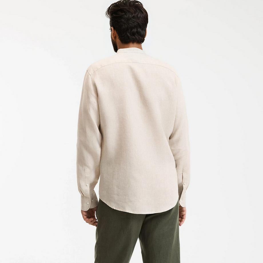 La Redoute Collections Signature Gerades Leinenhemd Stehkragen  