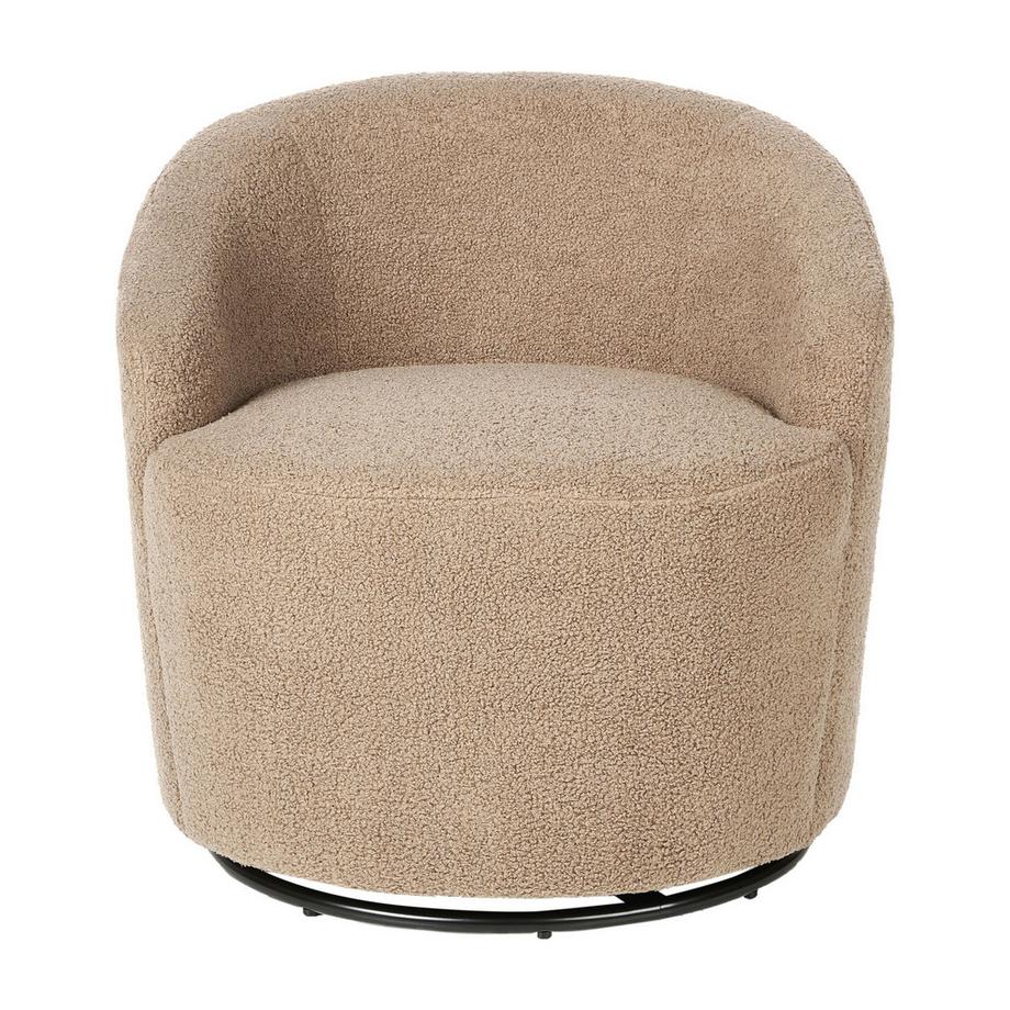 Beliani Fauteuil pivotant en Bouclé Rétro DAVIK  