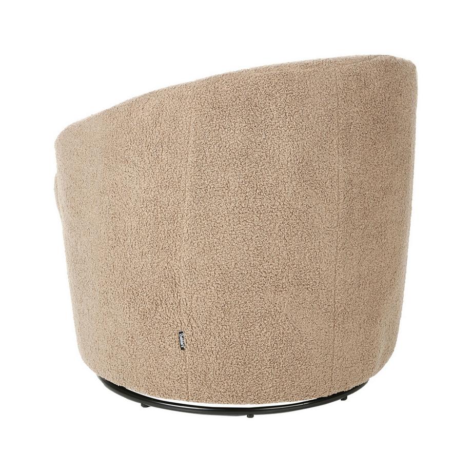 Beliani Fauteuil pivotant en Bouclé Rétro DAVIK  