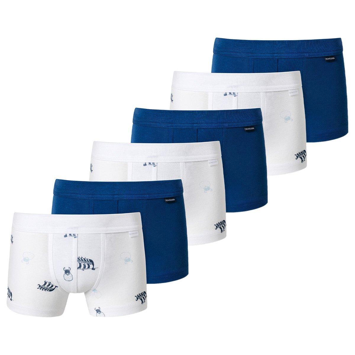 Image of 6er Pack Feinripp Organic Cotton - Retro Short Pant Jungen Blau 92