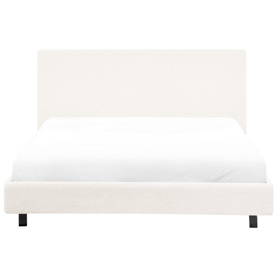 Beliani Lit avec sommier en Bouclé  ALBI  