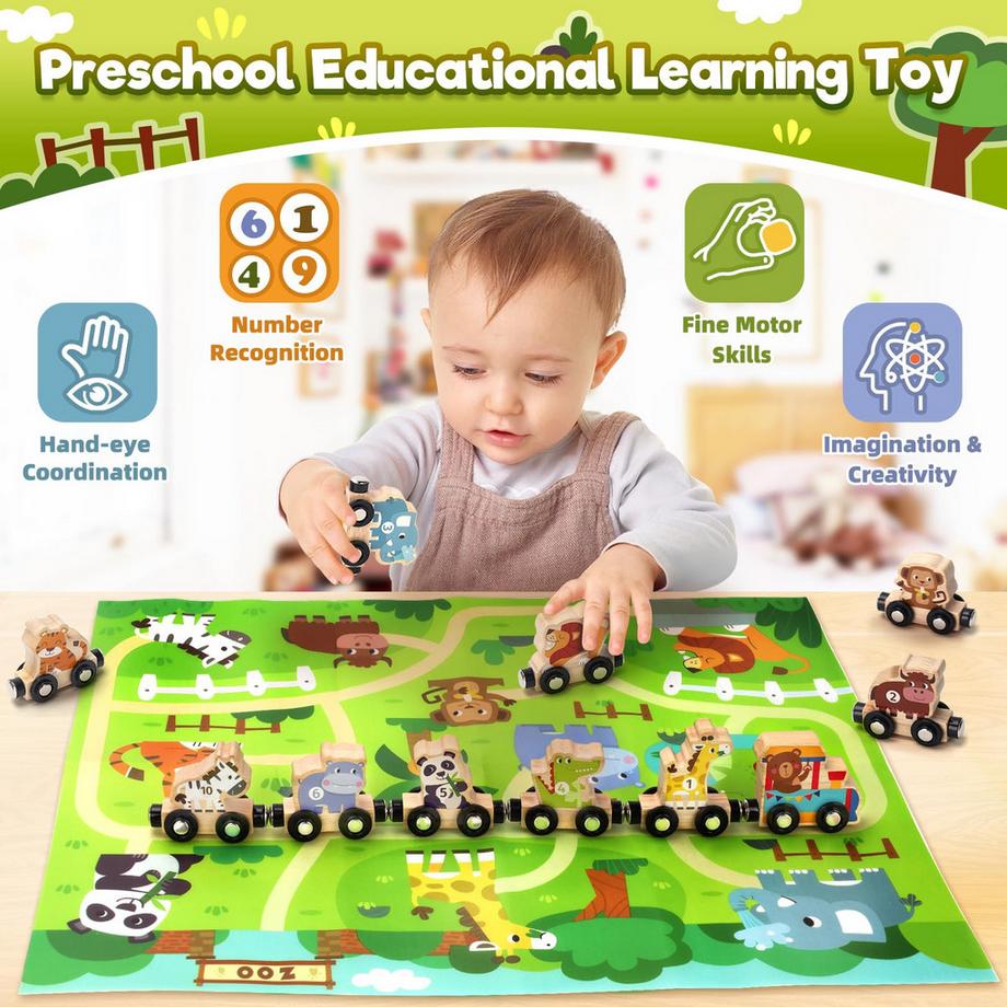 Activity-board  Kinderspielzeug Magnetischer Zug Holzspielzeug 