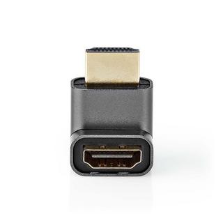 Nedis  HDMI™ Adapter | HDMI™ Stecker | HDMI™ Buchse | HDMI™ Ausgang | Vergoldet | Abgewinkelt 270° | Aluminium | Grau mit Metall | 1 Stk. | Karton mit abgedecktem Fenster 