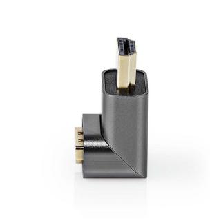 Nedis  HDMI™ Adapter | HDMI™ Stecker | HDMI™ Buchse | HDMI™ Ausgang | Vergoldet | Abgewinkelt 270° | Aluminium | Grau mit Metall | 1 Stk. | Karton mit abgedecktem Fenster 