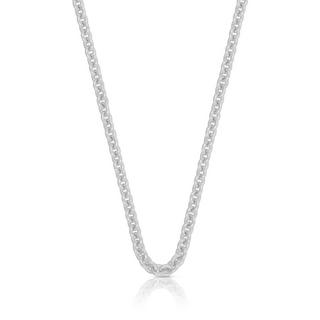 MUAU Schmuck  Collier forçat ronde en or blanc 750, 3,9mm, 40cm 