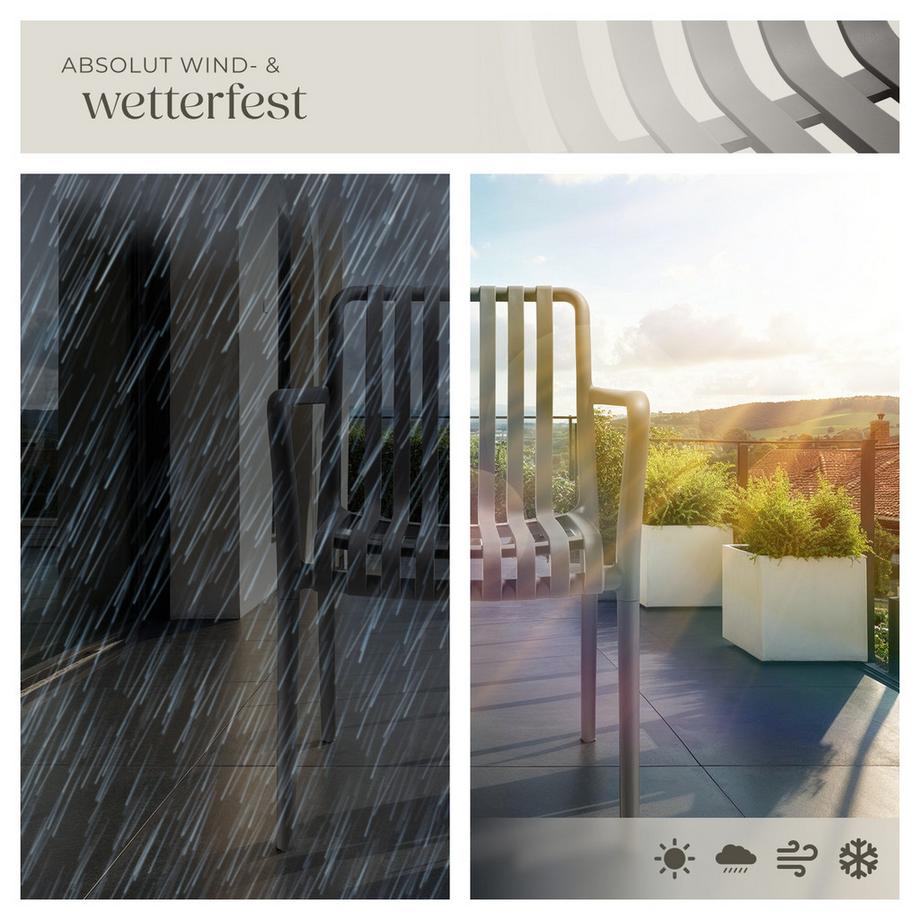 Tectake Gartenstühle Alcudia wetterfest und UV-beständig platzsparend stapelbar 6er Set  